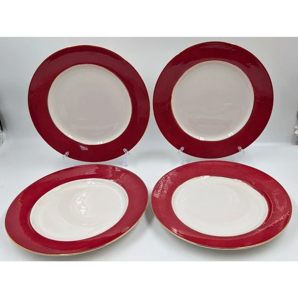 Nikko Riviera Red Dinner Plates 10 1/8